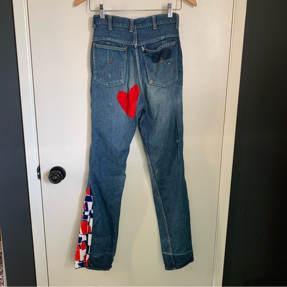 Vintage Wrangler Blue Bell Jeans Embroidered Flare XS 24x29 - Picture 5 of 16